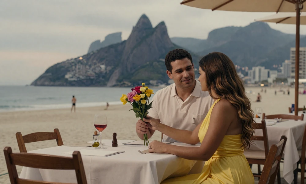 Romantic date with Brazilian woman in São Paulo