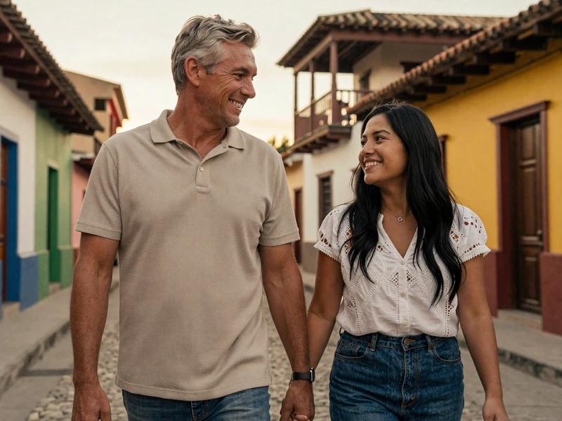 Couple meeting in person in Latin America