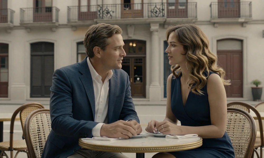 Romantic date at Montevideo café