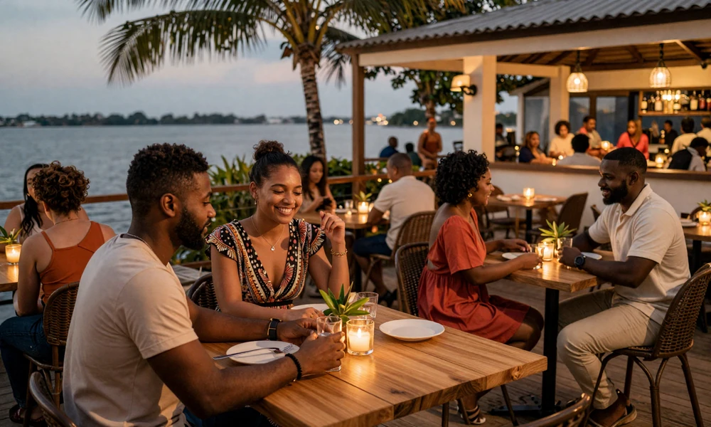 Diverse Surinamese couples on dates in Paramaribo