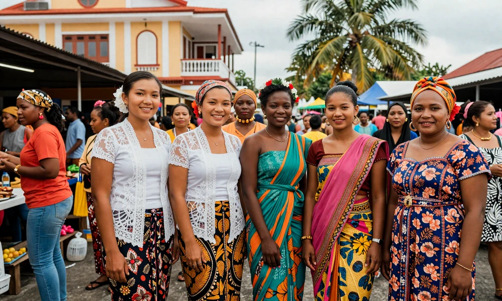 Diverse Surinamese women representing multicultural heritage